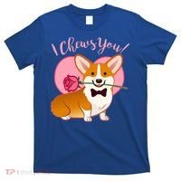 Funny Cute Corgi Valentine I Chews You T-Shirt thumb 0