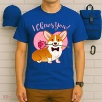 Funny Cute Corgi Valentine I Chews You T-Shirt thumb 6