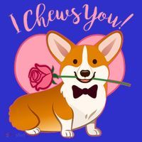Funny Cute Corgi Valentine I Chews You T-Shirt thumb 7