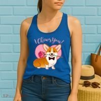 Funny Cute Corgi Valentine I Chews You Women's Tank Top thumb 2