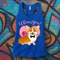 Funny Cute Corgi Valentine I Chews You Women's Tank Top thumb 3