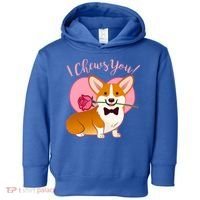 Funny Cute Corgi Valentine I Chews You Toddler Hoodie thumb 0