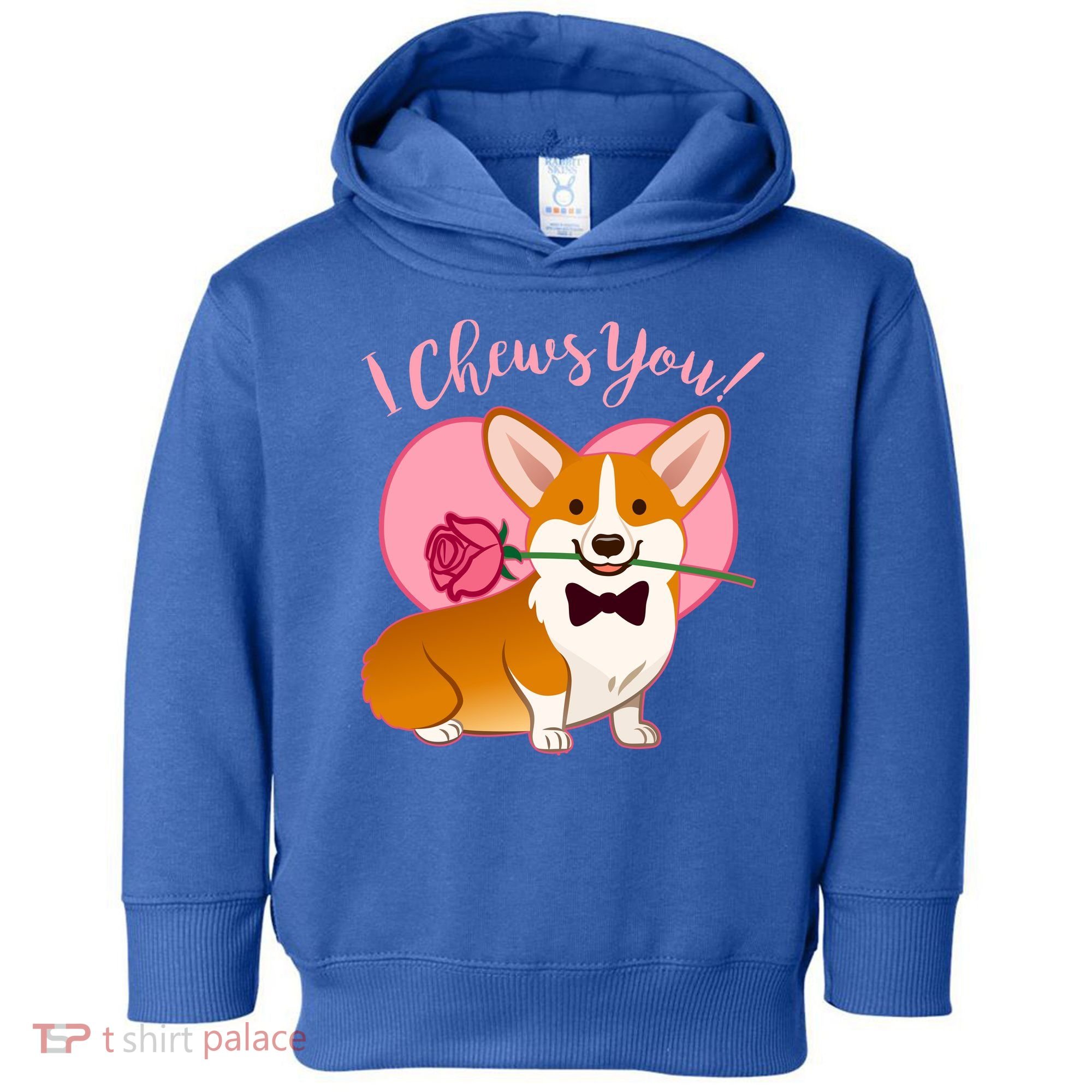 Funny Cute Corgi Valentine I Chews You Toddler Hoodie