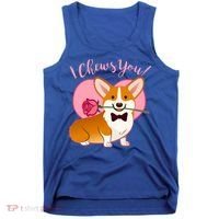 Funny Cute Corgi Valentine I Chews You Tank Top thumb 0