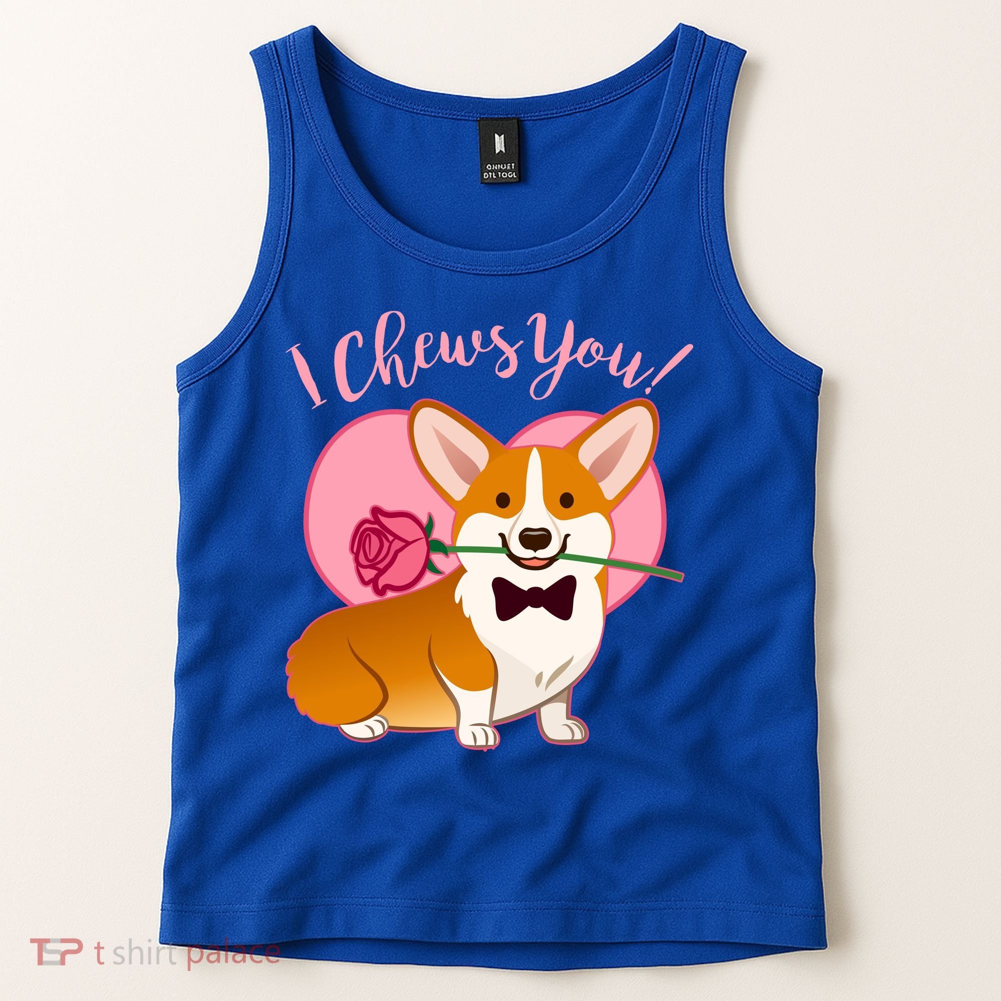 Funny Cute Corgi Valentine I Chews You Tank Top