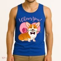 Funny Cute Corgi Valentine I Chews You Tank Top thumb 3