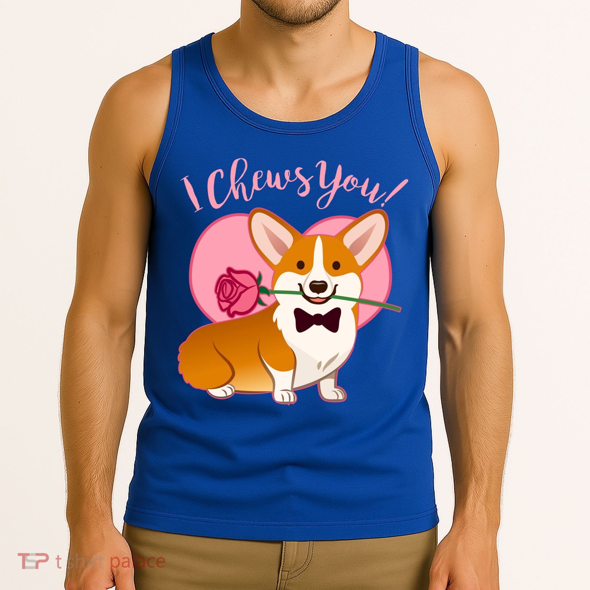 Funny Cute Corgi Valentine I Chews You Tank Top