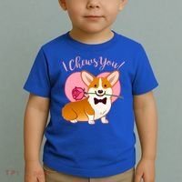Funny Cute Corgi Valentine I Chews You Toddler T-Shirt thumb 2