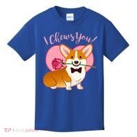 Funny Cute Corgi Valentine I Chews You Kids T-Shirt thumb 0