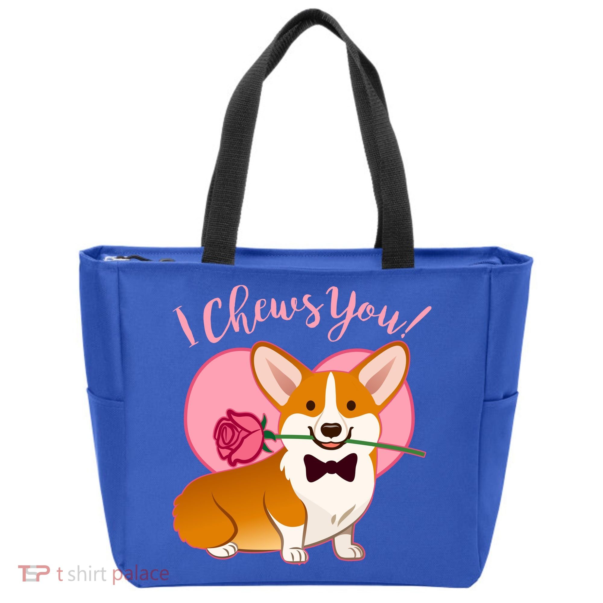 Funny Cute Corgi Valentine I Chews You Tote Bag