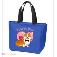 Funny Cute Corgi Valentine I Chews You Tote Bag thumb 3