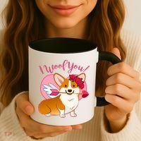 Funny Cute Corgi Valentine I Woof You Coffee Mug thumb 3