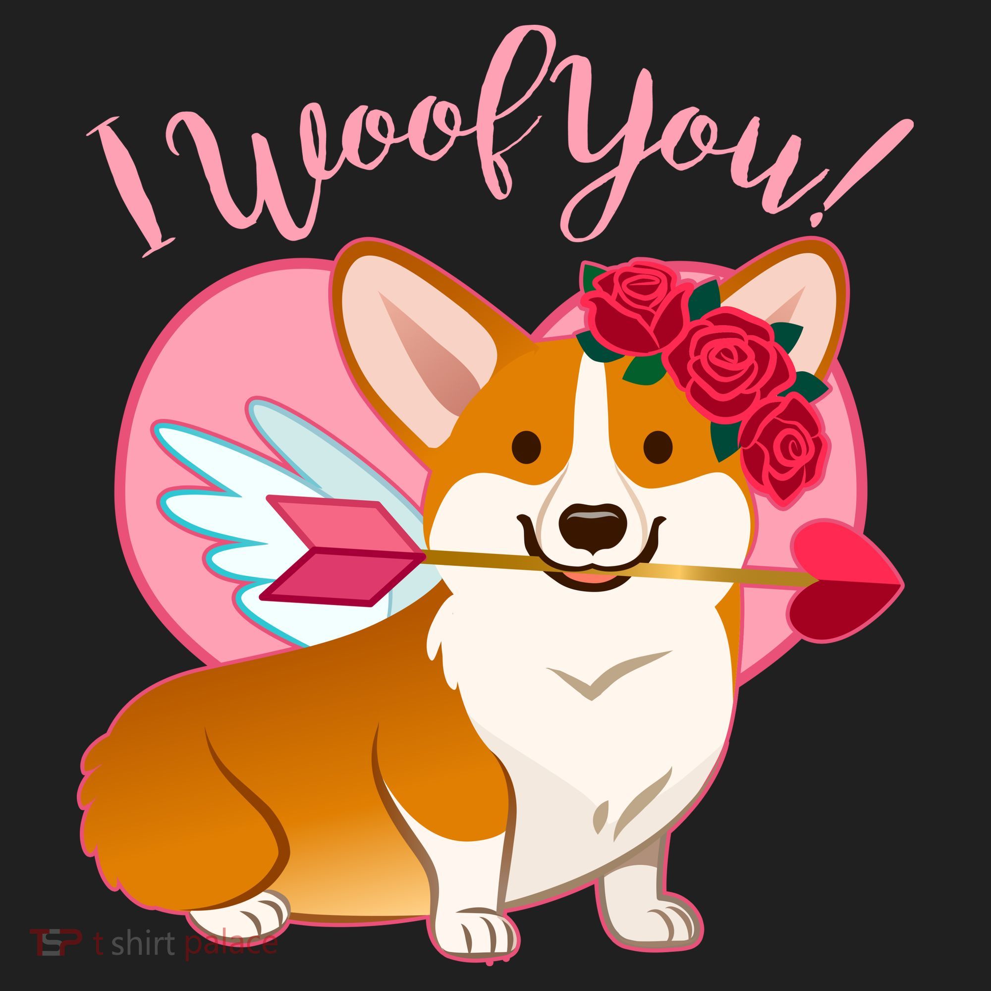 Funny Cute Corgi Valentine I Woof You Beanie