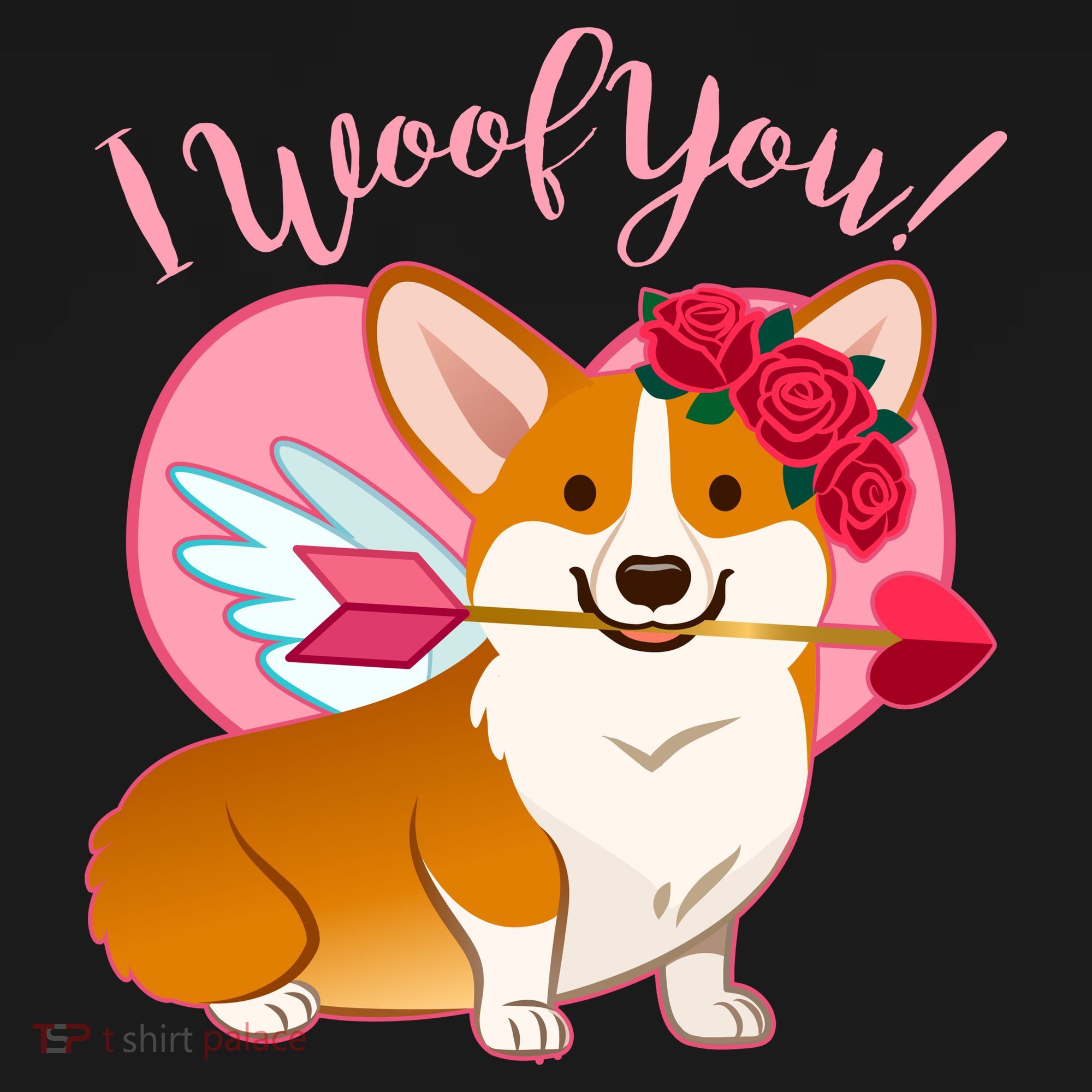 Funny Cute Corgi Valentine I Woof You Women's Hoodie