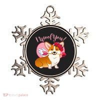 Funny Cute Corgi Valentine I Woof You Ornament thumb 0