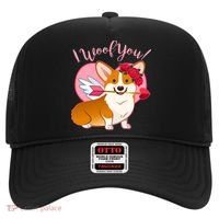 Funny Cute Corgi Valentine I Woof You Hat thumb 0