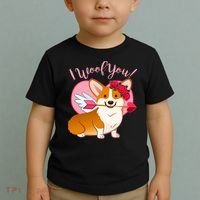 Funny Cute Corgi Valentine I Woof You Toddler T-Shirt thumb 2