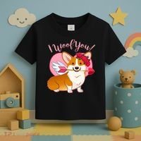 Funny Cute Corgi Valentine I Woof You Toddler T-Shirt thumb 3