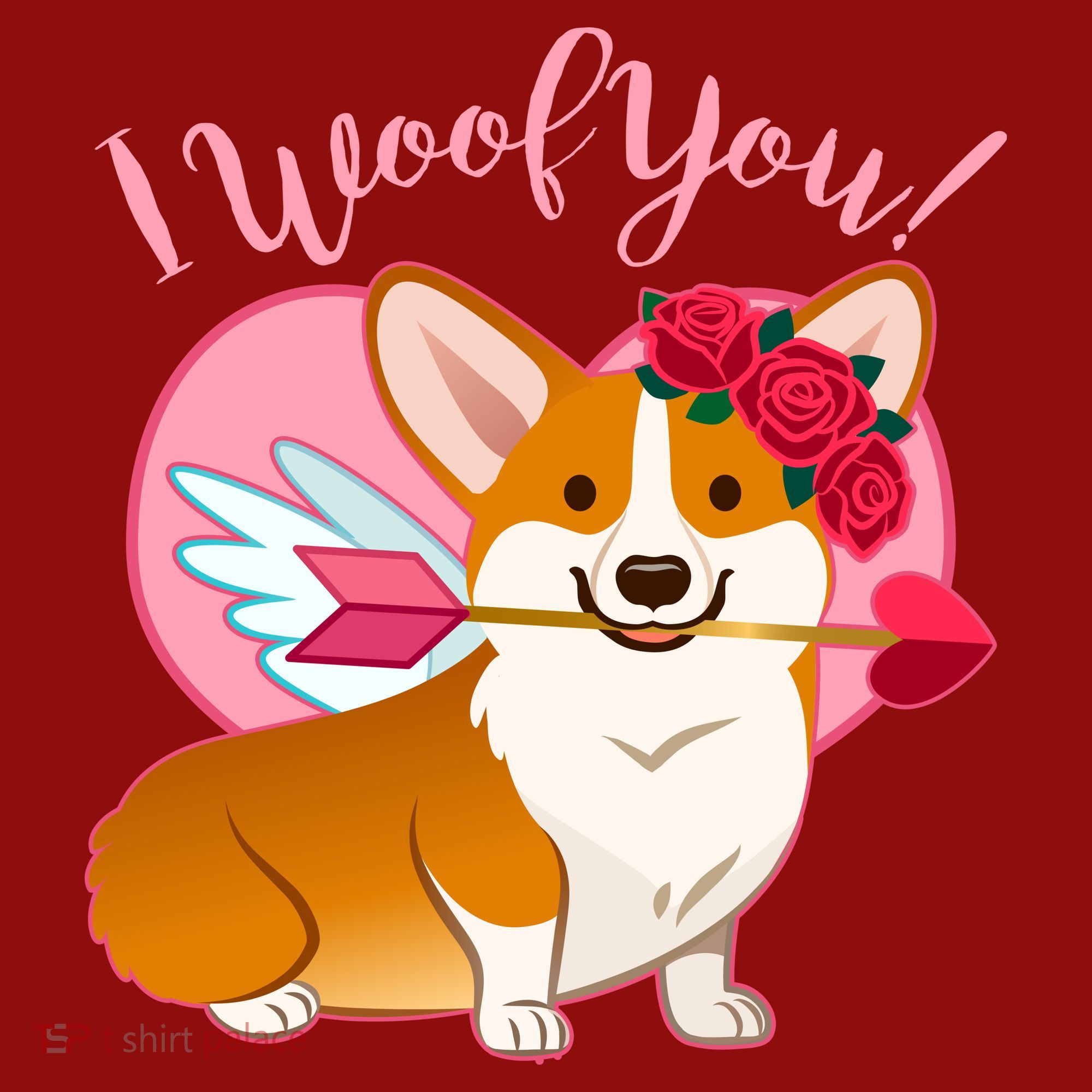 Funny Cute Corgi Valentine I Woof You Long Sleeve Shirt