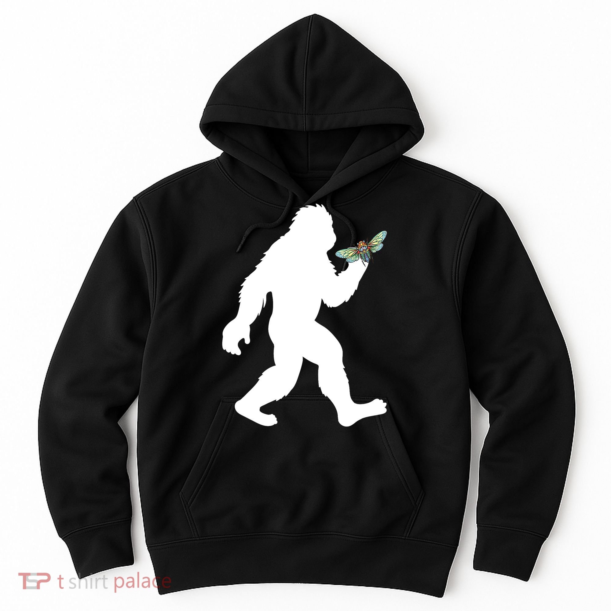 Funny Cicada Comeback 2024 Bigfoot Catching Cicada Gift Hoodie