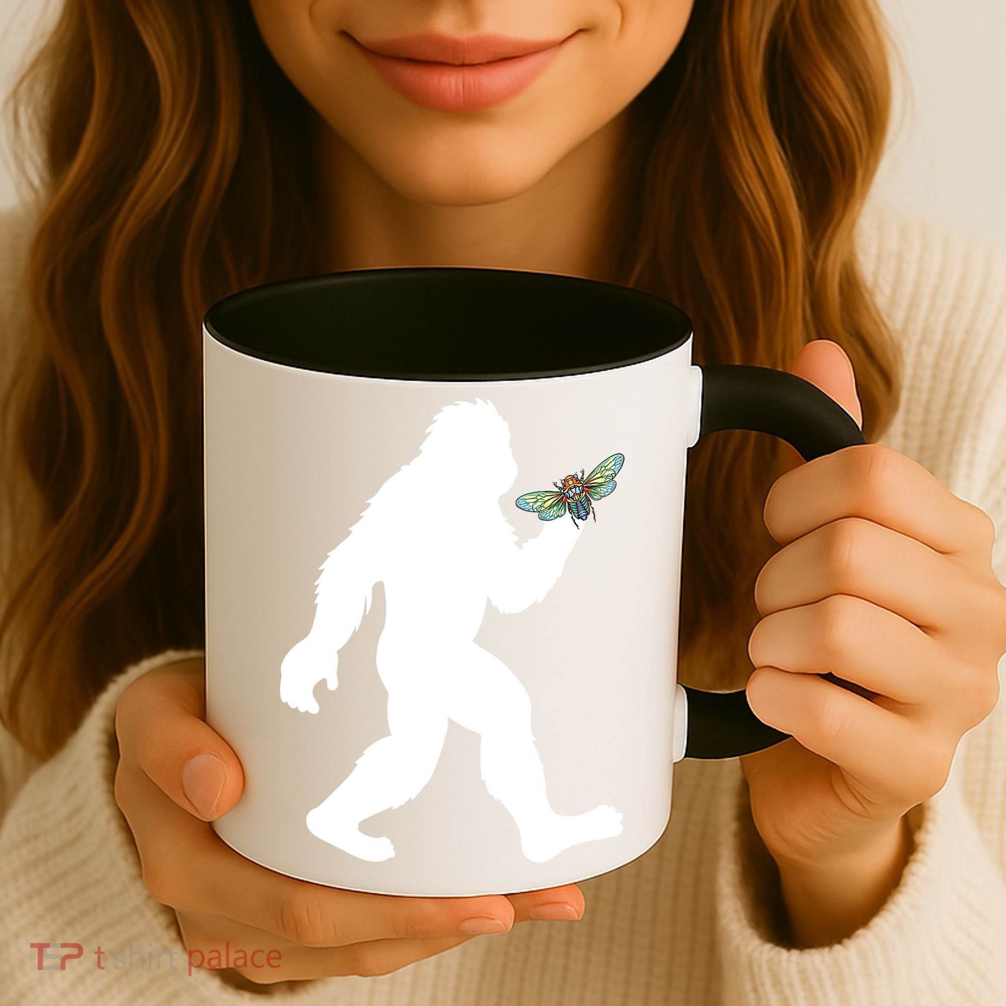 Funny Cicada Comeback 2024 Bigfoot Catching Cicada Gift Coffee Mug