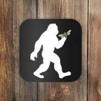 Funny Cicada Comeback 2024 Bigfoot Catching Cicada Gift Coaster thumb 0