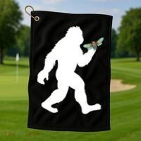 Funny Cicada Comeback 2024 Bigfoot Catching Cicada Gift Golf Towel thumb 1