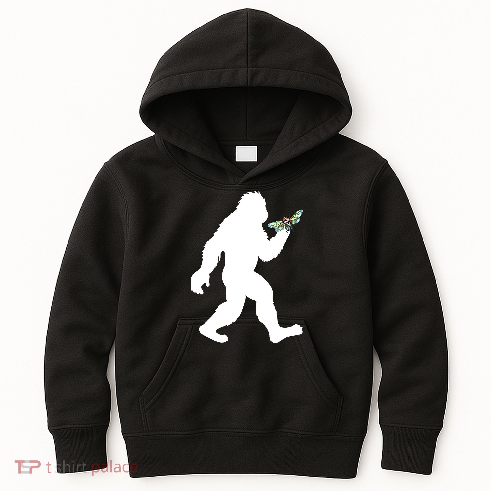 Funny Cicada Comeback 2024 Bigfoot Catching Cicada Gift Kids Hoodie