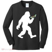 Funny Cicada Comeback 2024 Bigfoot Catching Cicada Gift Kids Long Sleeve Shirt thumb 0