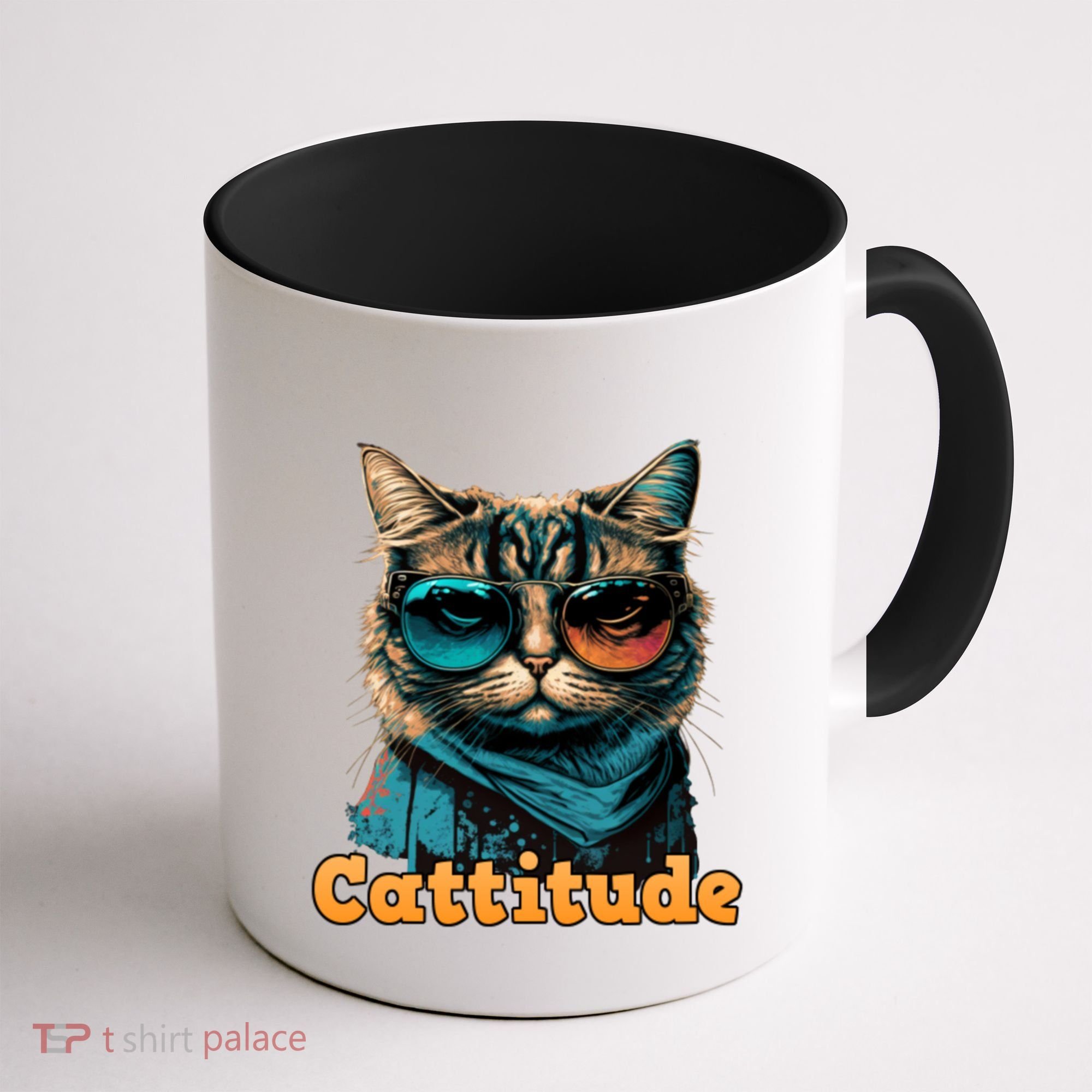 Funny Cool Cat With Glasses Cattitude Cats Lover Attitude Funny Gift Coffee Mug