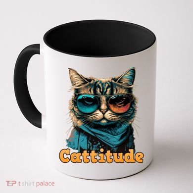 Funny Cool Cat With Glasses Cattitude Cats Lover Attitude Funny Gift Coffee Mug