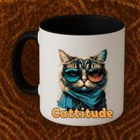 Funny Cool Cat With Glasses Cattitude Cats Lover Attitude Funny Gift Coffee Mug thumb 2