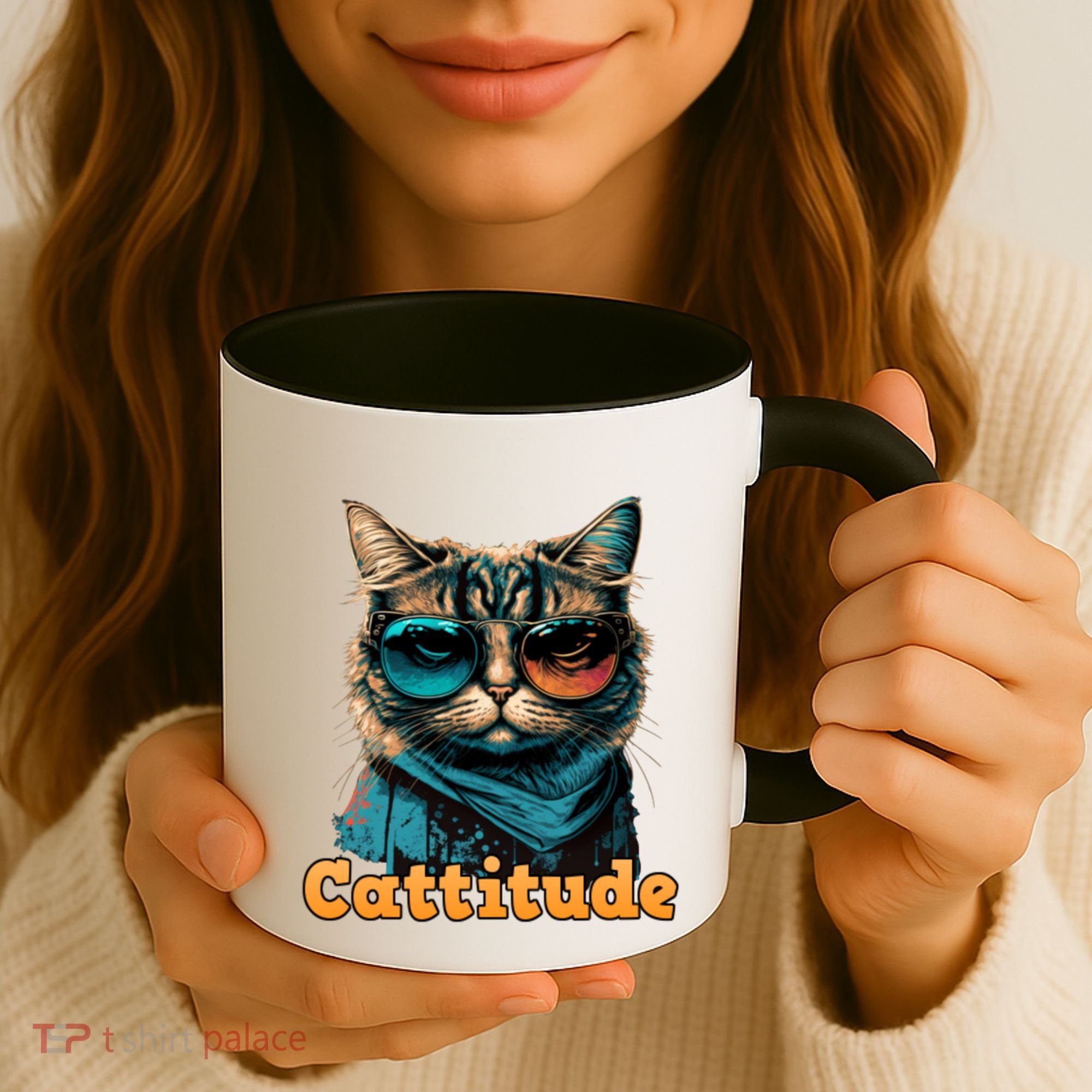 Funny Cool Cat With Glasses Cattitude Cats Lover Attitude Funny Gift Coffee Mug