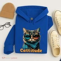 Funny Cool Cat With Glasses Cattitude Cats Lover Attitude Funny Gift Hoodie thumb 4