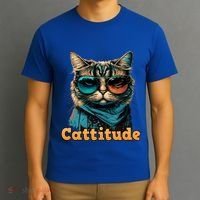 Funny Cool Cat With Glasses Cattitude Cats Lover Attitude Funny Gift T-Shirt thumb 3