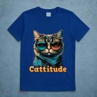 Funny Cool Cat With Glasses Cattitude Cats Lover Attitude Funny Gift T-Shirt thumb 5