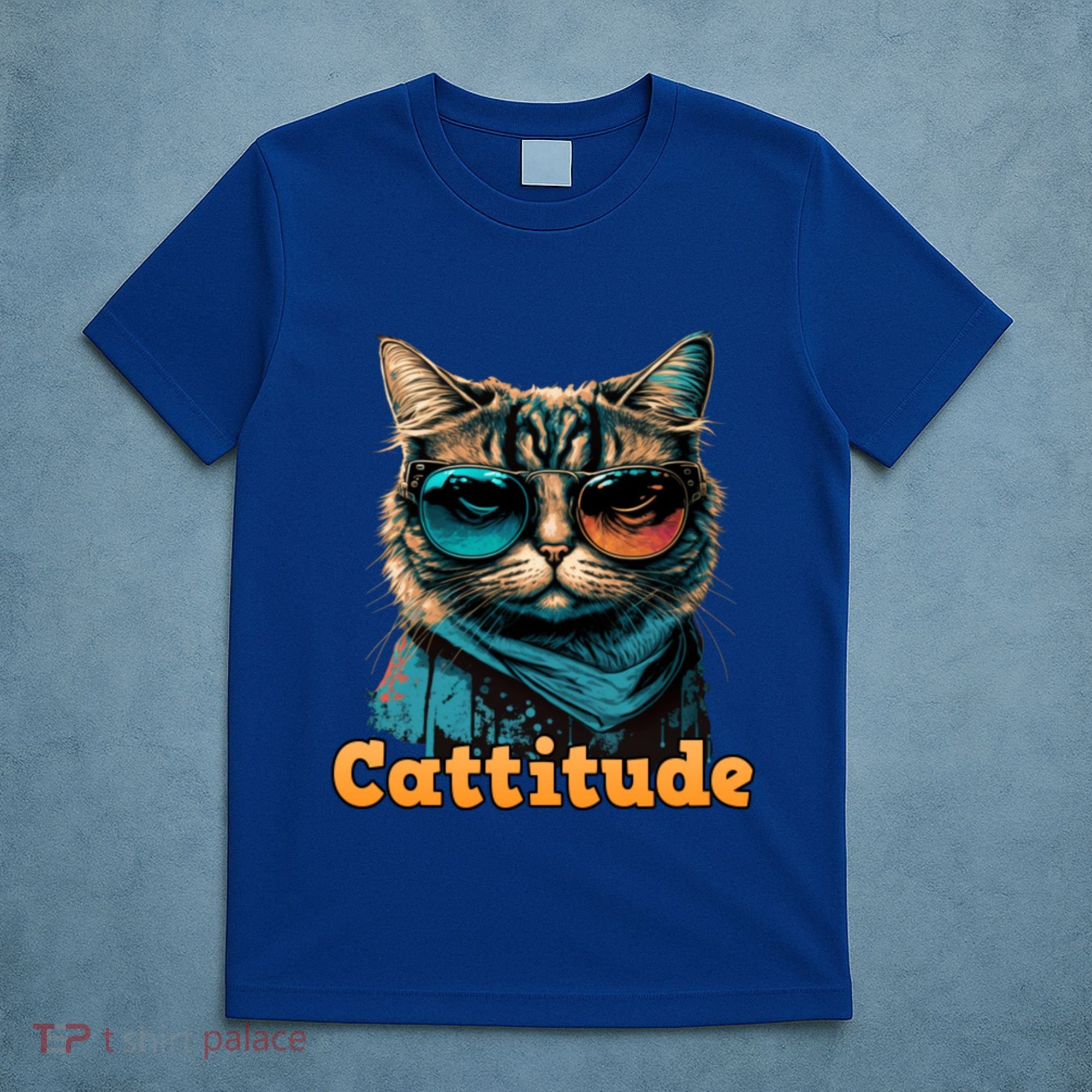 Funny Cool Cat With Glasses Cattitude Cats Lover Attitude Funny Gift T-Shirt