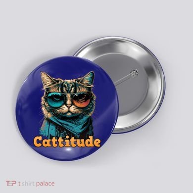 Funny Cool Cat With Glasses Cattitude Cats Lover Attitude Funny Gift Button