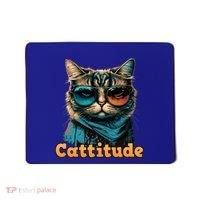 Funny Cool Cat With Glasses Cattitude Cats Lover Attitude Funny Gift Mousepad thumb 0