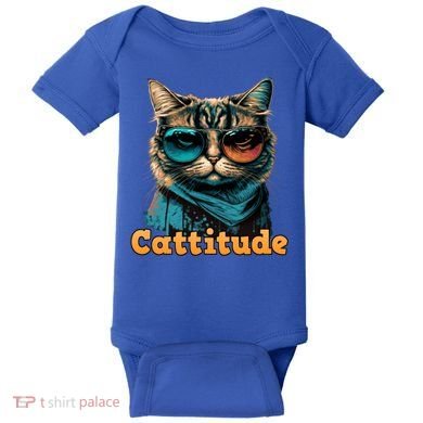 Funny Cool Cat With Glasses Cattitude Cats Lover Attitude Funny Gift Baby Bodysuit