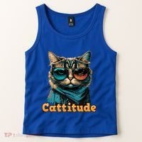 Funny Cool Cat With Glasses Cattitude Cats Lover Attitude Funny Gift Tank Top thumb 2