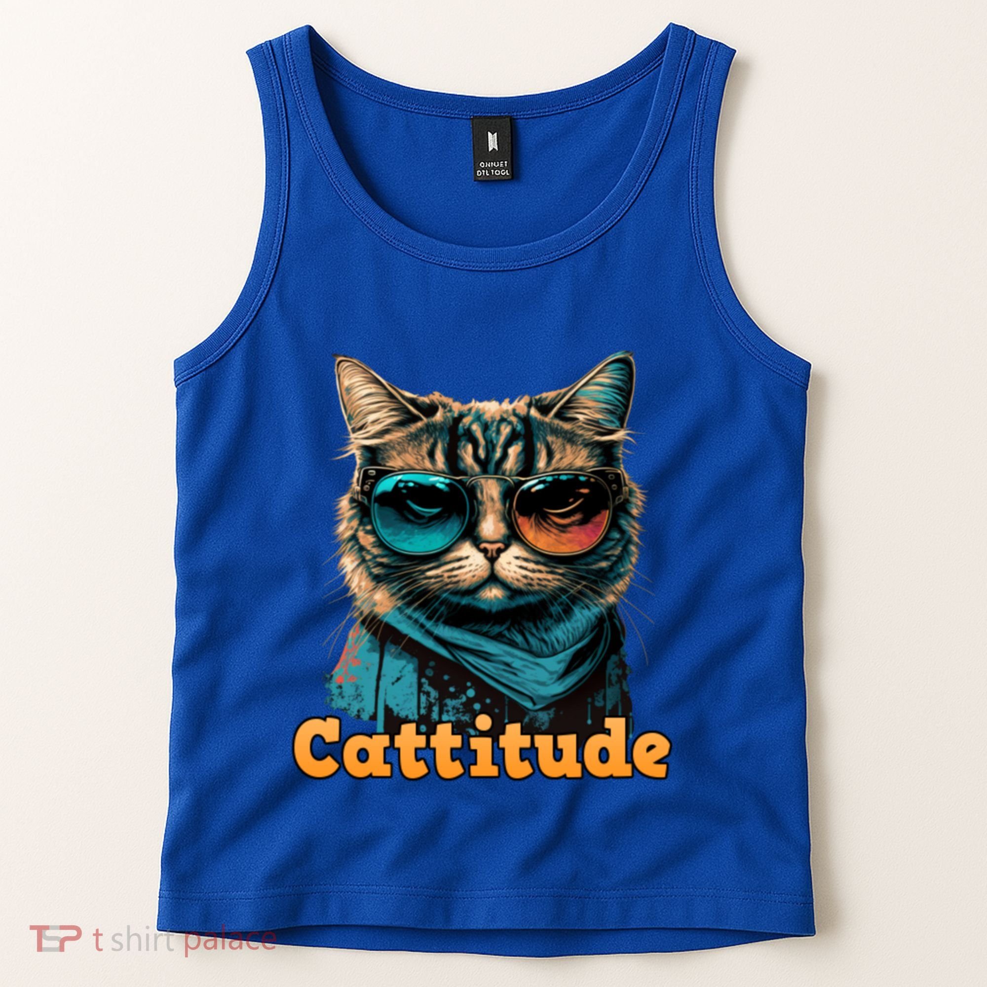 Funny Cool Cat With Glasses Cattitude Cats Lover Attitude Funny Gift Tank Top