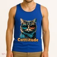 Funny Cool Cat With Glasses Cattitude Cats Lover Attitude Funny Gift Tank Top thumb 3