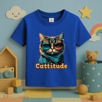 Funny Cool Cat With Glasses Cattitude Cats Lover Attitude Funny Gift Toddler T-Shirt thumb 3