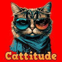 Funny Cool Cat With Glasses Cattitude Cats Lover Attitude Funny Gift Santa Hat thumb 1