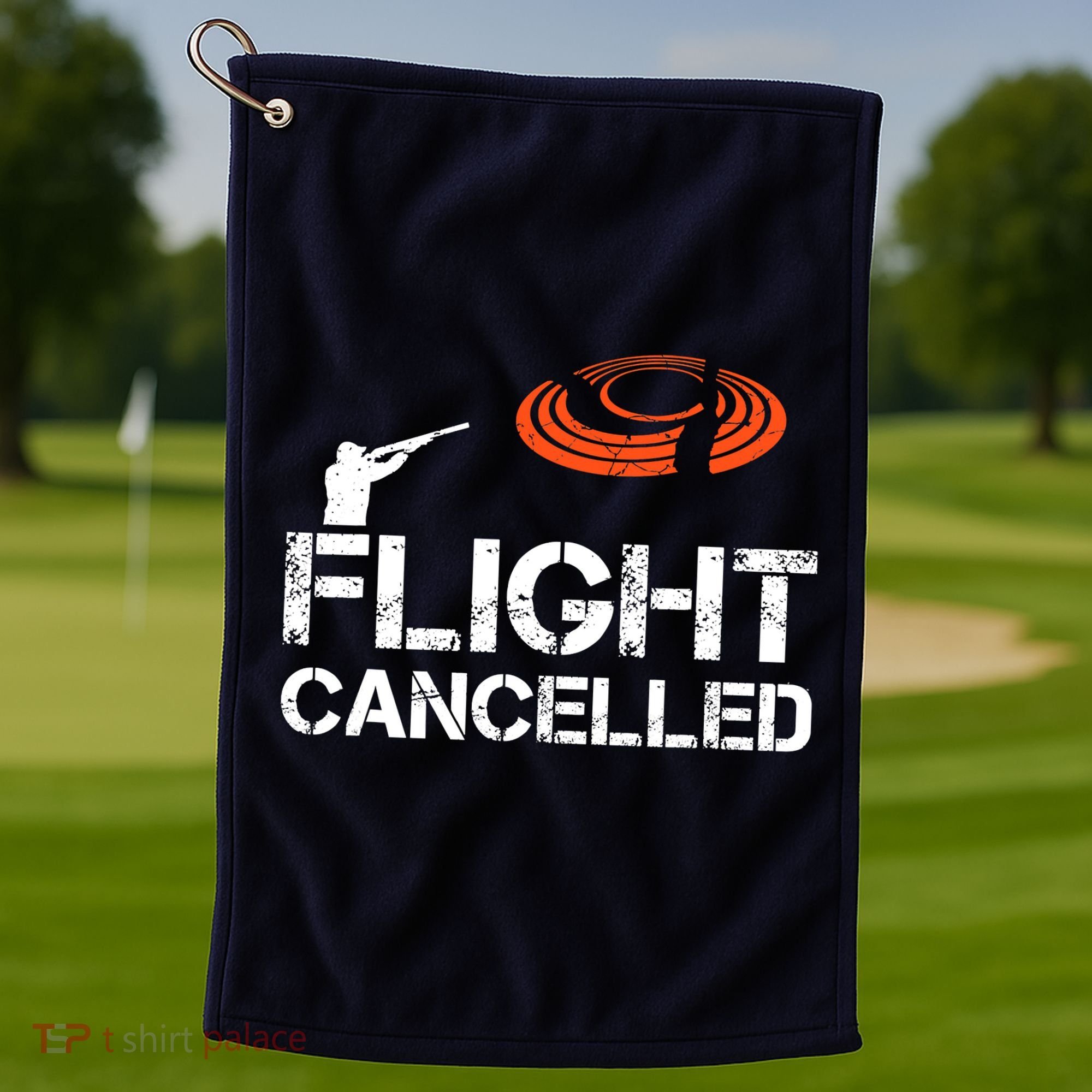 Flight Cancelled Clay Shooting Skeet Trap Shooting Golf Towel