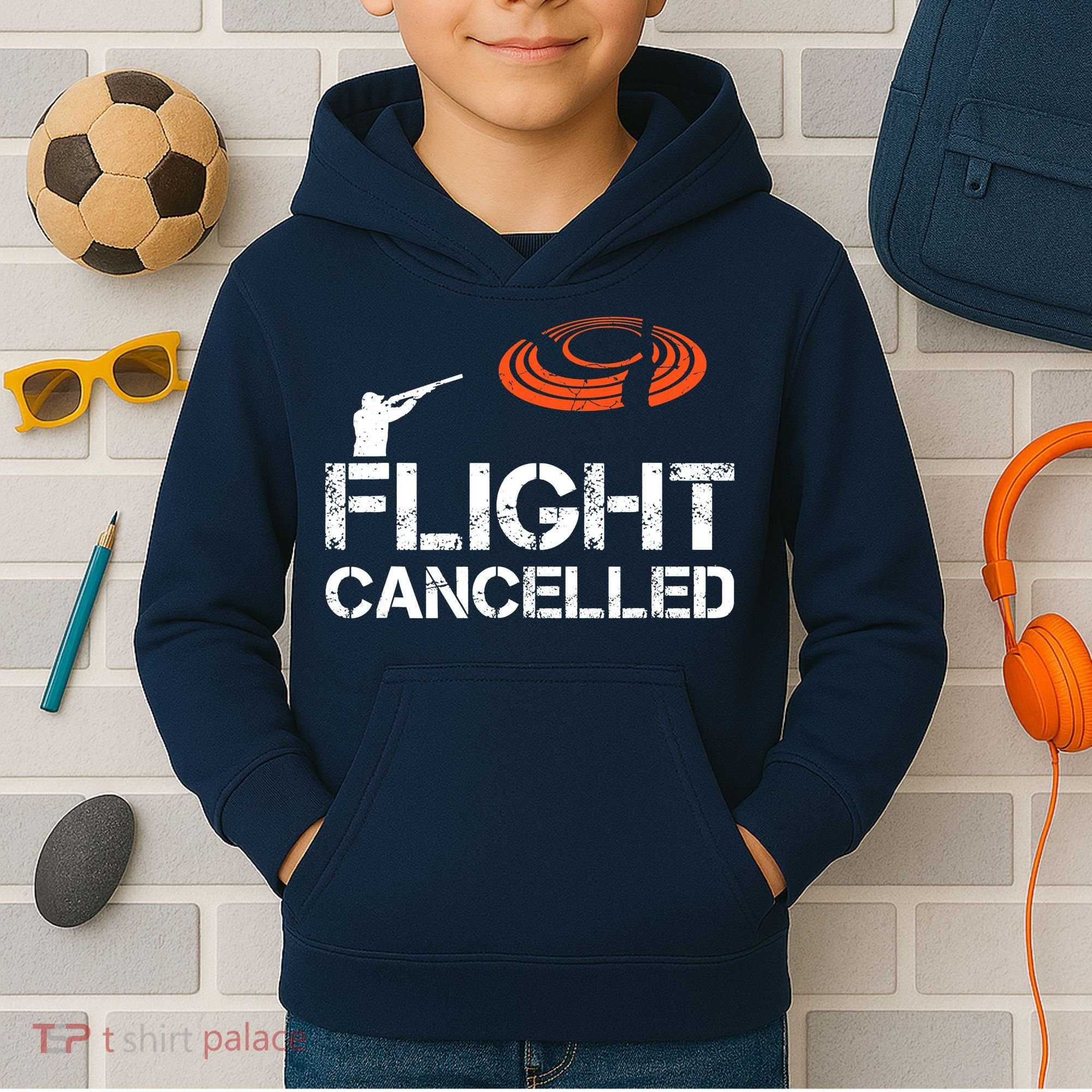 Flight Cancelled Clay Shooting Skeet Trap Shooting Kids Hoodie