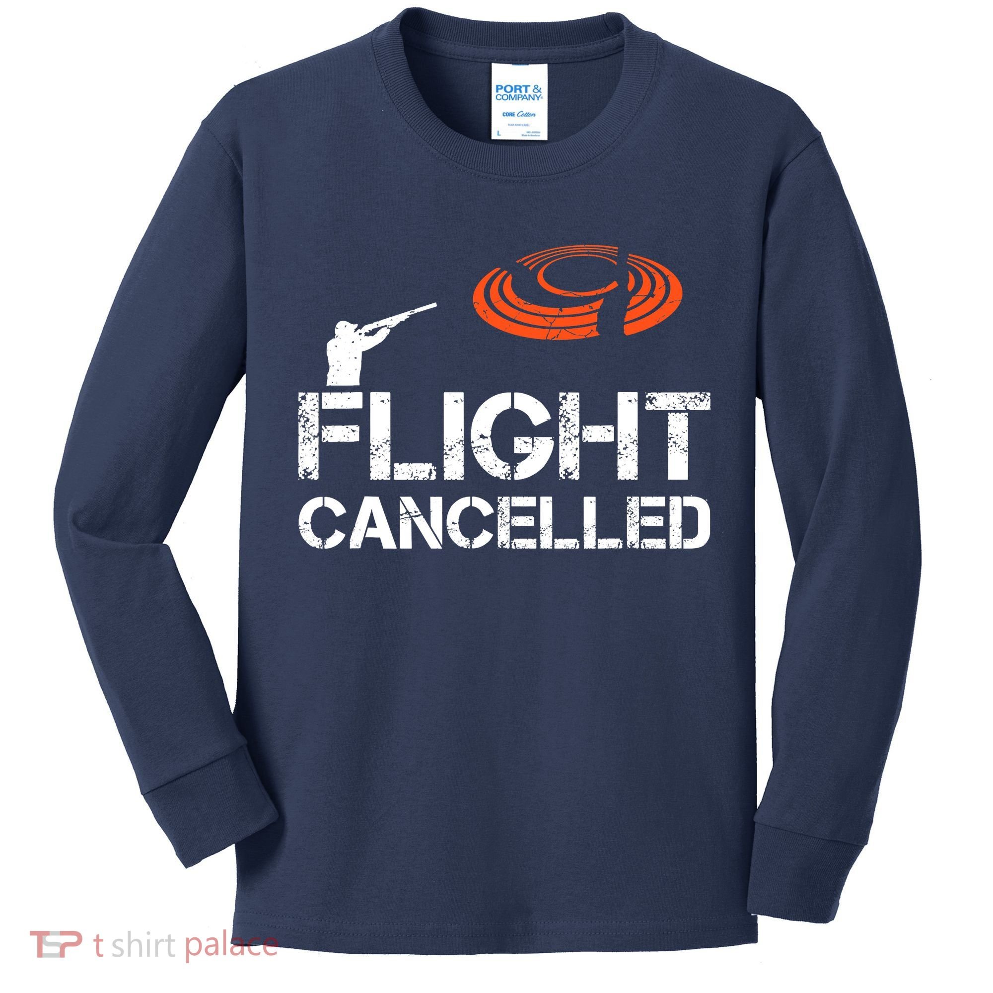 Flight Cancelled Clay Shooting Skeet Trap Shooting Kids Long Sleeve Shirt