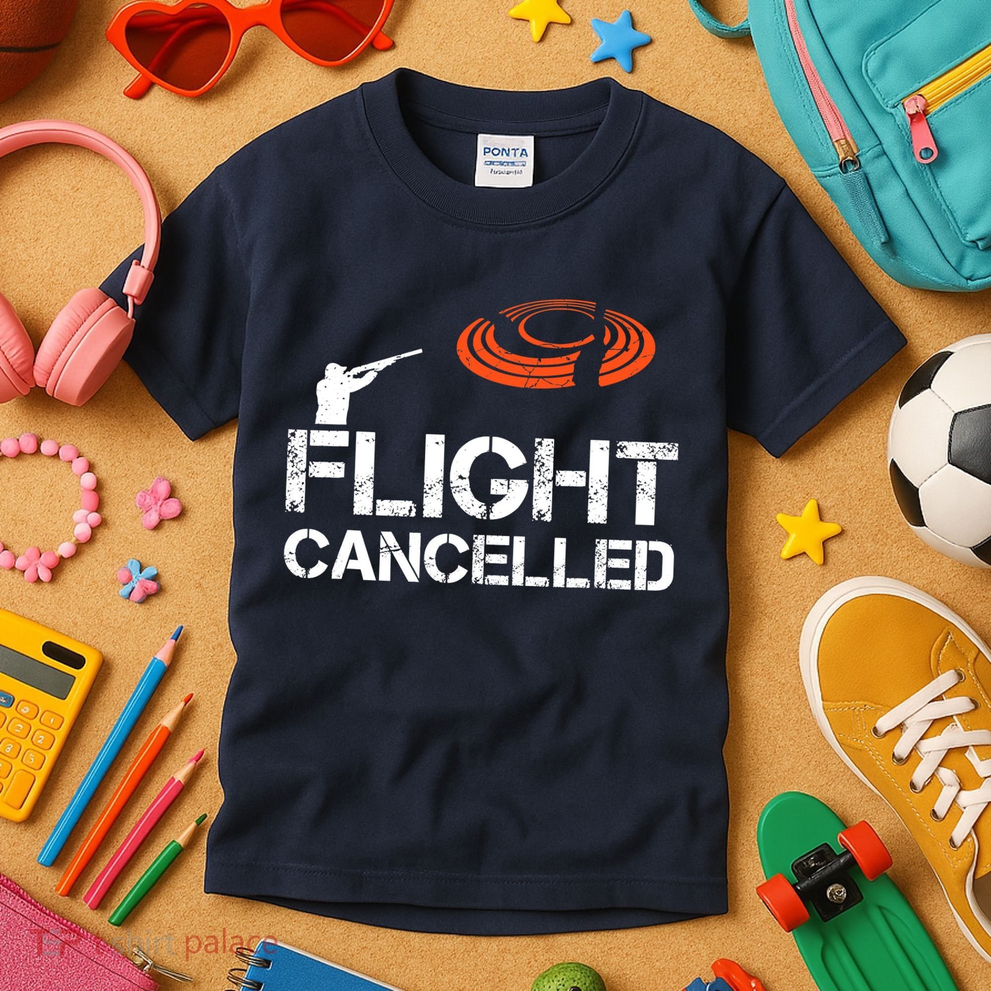 Flight Cancelled Clay Shooting Skeet Trap Shooting Kids T-Shirt