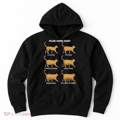 Feline Chonk Cat Chart Funny Cat Meme Oh Lawd He Comin Hoodie
